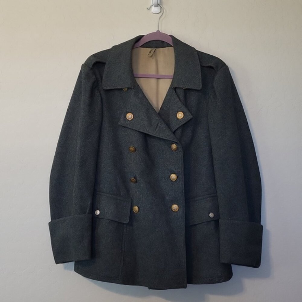 WW1 Swiss Army Medic Pea Coat Military Jacket Switzerland Size Not List